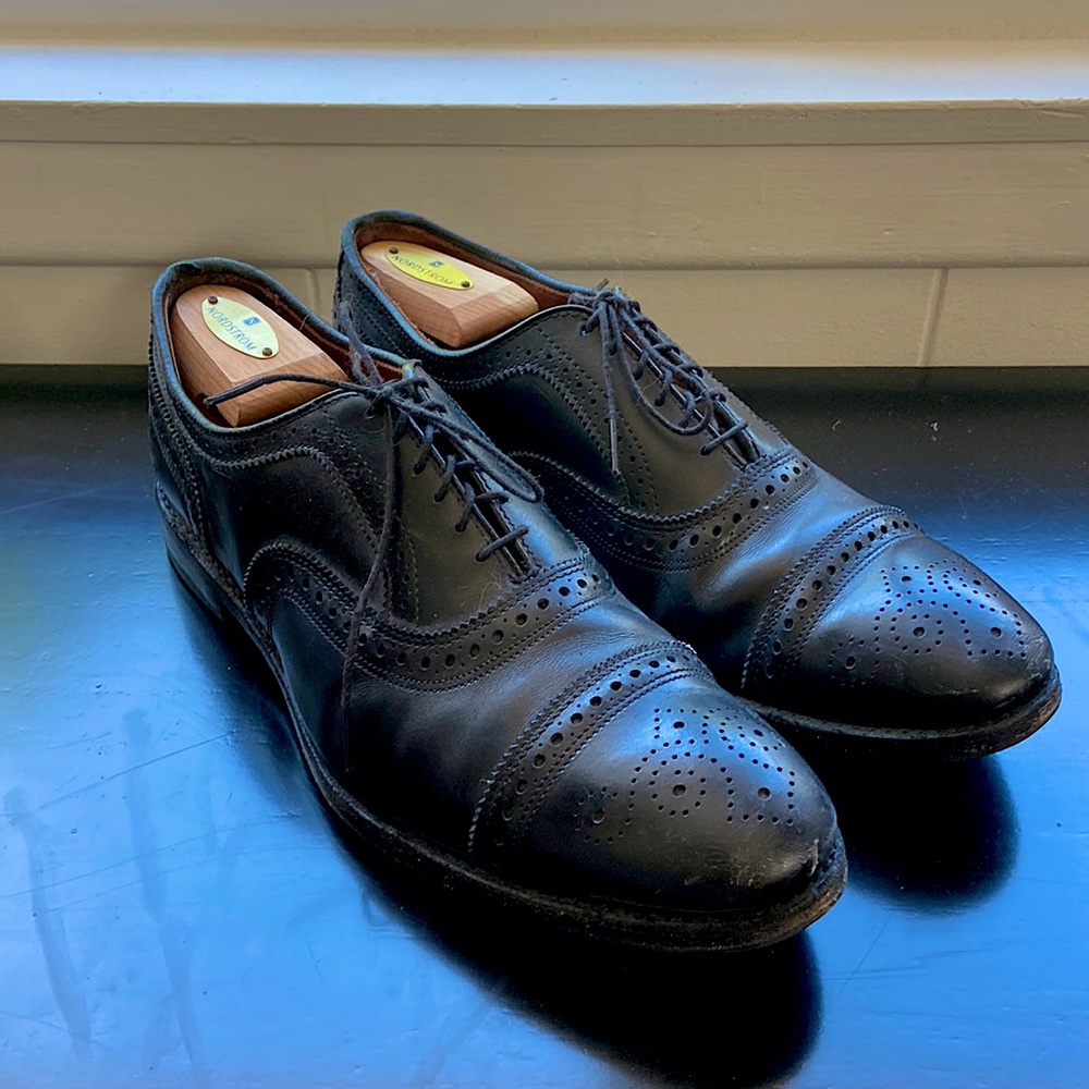 Allen Edmonds Strand Cap Toe Oxford Black Shoes sz 10